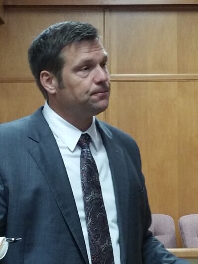 Kansas Secretary of State Kris Kobach in Topeka (DeAnn Smith/ACLU of Kansas)