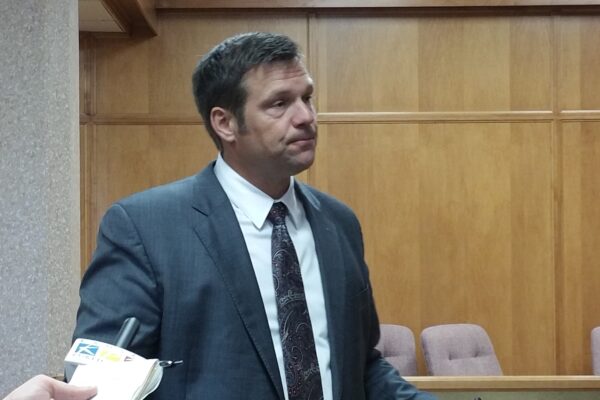 Kansas Secretary of State Kris Kobach in Topeka (DeAnn Smith/ACLU of Kansas)