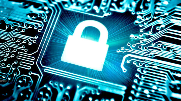 Technology and padlock stock image