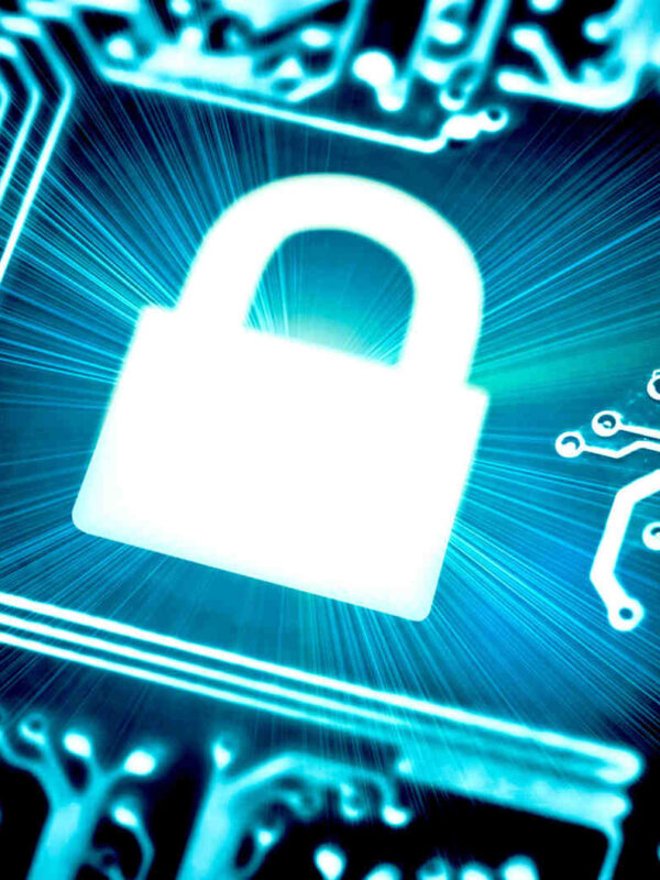 Technology and padlock stock image