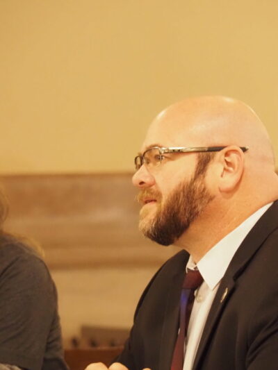 A bill in the House Corrections and Juvenile Justice Committee, chaired by Rep. Stephen Owens, would ban the use of restraints for juvenile offenders in the court room. Supporters say the practice is unnecessary and humiliating in most cases. (Noah Tabrod