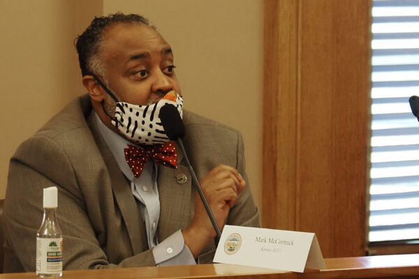 Mark McCormick, ACLU, speaks at Kansas legislative redistricting hearing