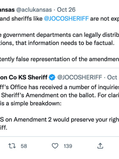 We understand sheriffs like @JOCOSHERIFF are not experts in voting law.  So fyi: while government departments can legally distribute information on ballot questions, that information needs to be factual.  This is a patently false representation of the ame