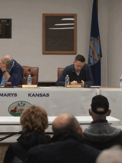 St. Marys City Commission, shown at a November meeting, renewed its lease for one year with Pottawatomie Wabaunsee Regional Library after a controversy over "Melissa" by Alex Gino. Evert Nelson/The Capital-Journal