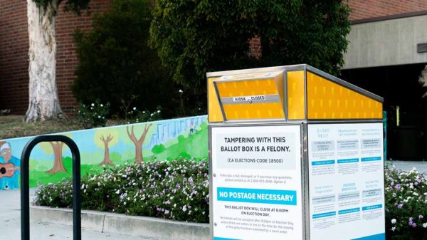 Ballot dropbox in a public space