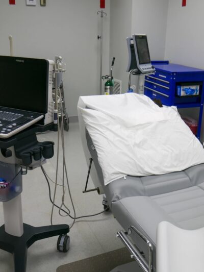 medical room with examination table