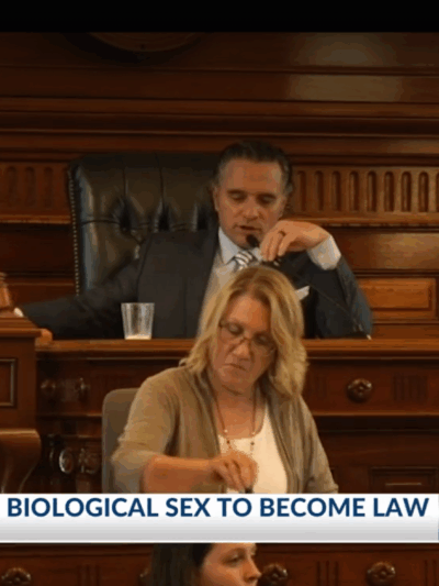 Ty Masterson during the veto override session for SB 180, banning transgender people from public spaces