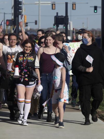 protest of anti-trans legislation