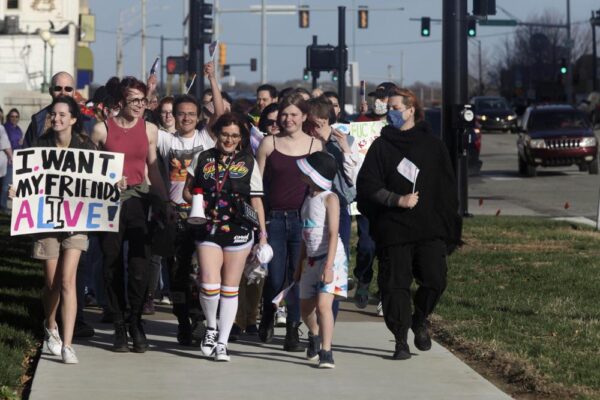 protest of anti-trans legislation