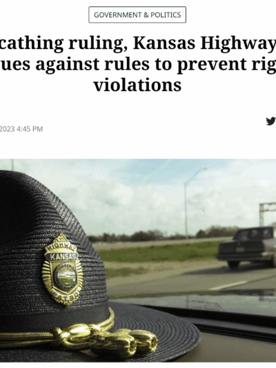 After scathing ruling, Kansas Highway Patrol argues against rules to prevent rights violations