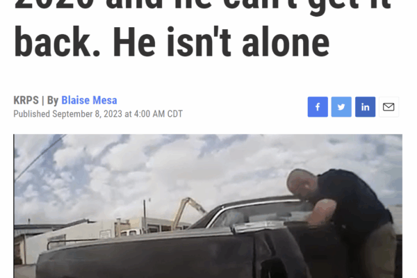 Kansas police took Jeremy Sellhorn's car in 2020 civil asset forfeiture