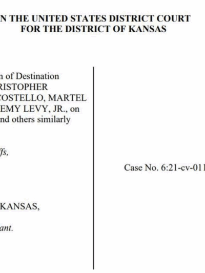 Federal Judge Eric Melgren awarded class-action status to members of the Wichita Police Department’s gang list in a lawsuit against the city of Wichita that claims the inclusion criteria are unconstitutionally vague and offer no due process rights.  Read