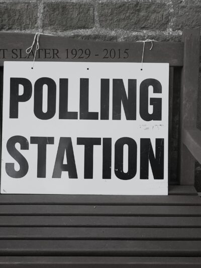 Sign that says "Polling Station"