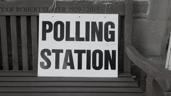 Sign that says "Polling Station"