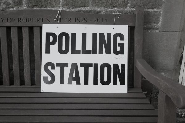 Sign that says "Polling Station"