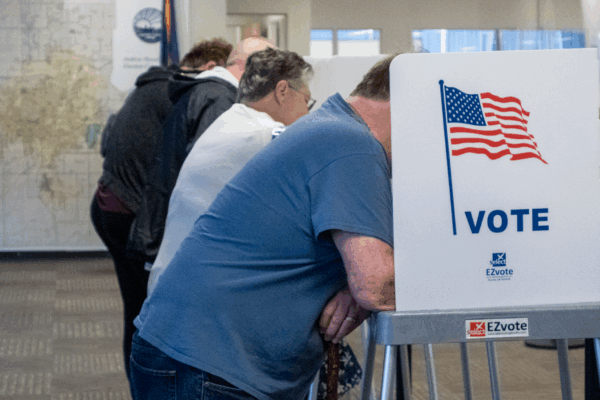 In Fort Hays, a monthslong clash over a community polling place continues before the election this month. (Sherman Smith/Kansas Reflector)