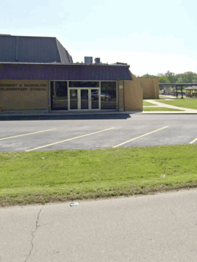 R.V. Haderlein Elementary School in Girard, Kan., where a Native American student was threatened with suspension for keeping his hair long.Credit...Google Maps