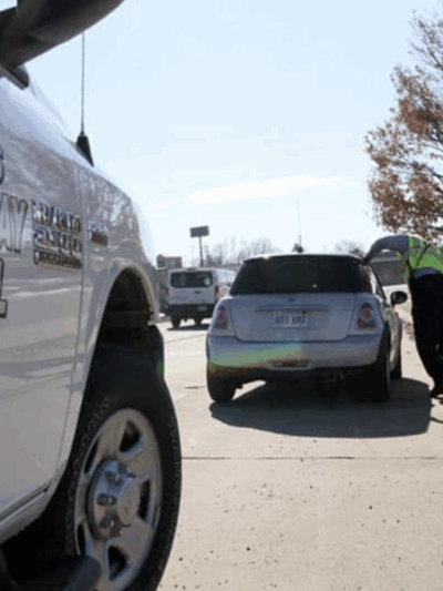 Kansas Highway Patrol truck with someone pulled over. Facebook/Kansas Highway Patrol