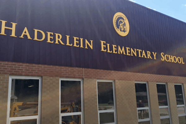 A photo of the R.V. Haderlein Elementary School taken from the school's web site. From Girard Unified School District 248