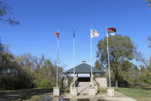 The Quindaro Ruins Overlook in Kansas City, Kansas, was dedicated on Juneteenth in 2008. A plaque reads: “Quindaro must live on in our hearts forever. The area, once mighty, also serves as a reminder of man’s mortality and of our quest for freedom, dignit