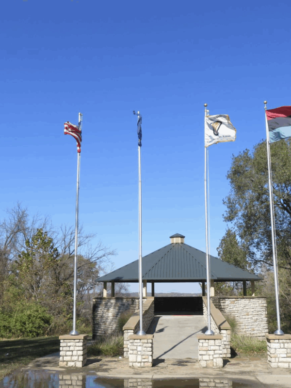The Quindaro Ruins Overlook in Kansas City, Kansas, was dedicated on Juneteenth in 2008. A plaque reads: “Quindaro must live on in our hearts forever. The area, once mighty, also serves as a reminder of man’s mortality and of our quest for freedom, dignit