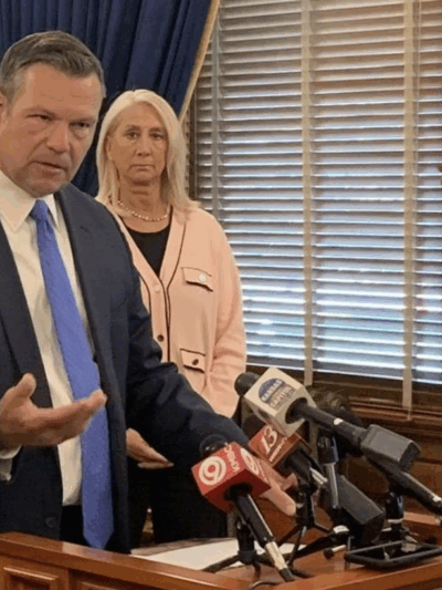 Kansas Attorney General Kris Kobach holds a news conference to discuss his opinion on the implementation of SB 180. JONATHAN SHORMAN jshorman@kcstar.com