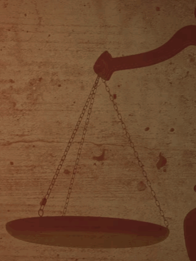 Scales on brown background