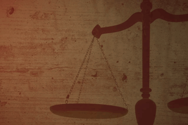 Scales on brown background