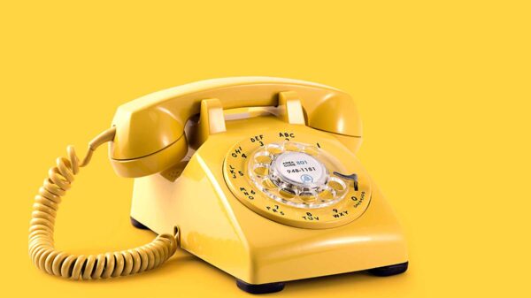 Yellow rotary phone
