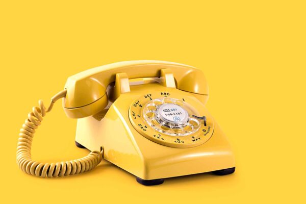 Yellow rotary phone