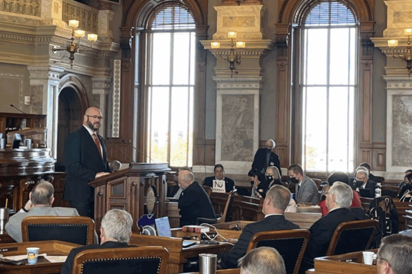 Kansas Rep. Stephen Owens, a Hesston Republican, speaking on the House floor. KATIE BERNARD The Kansas City Star