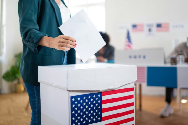 Woman voting