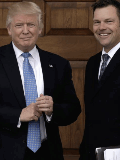 President Donald Trump, left, and Kris Kobach, the Kansas secretary of state, on Nov. 20, 2016, at the clubhouse of Trump International Golf Club, in Bedminster Township, N.J. SIPA USA TNS