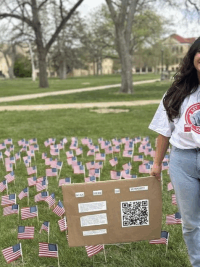Madison Albers, a student at Fort Hays State University and co-chair of the American Democracy Project, is fighting for an on-campus polling place. (Allie Utley/ACLU of Kansas)
