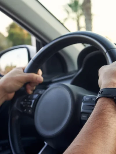 Stock image of person driving