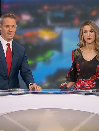 Screenshot of news broadcast