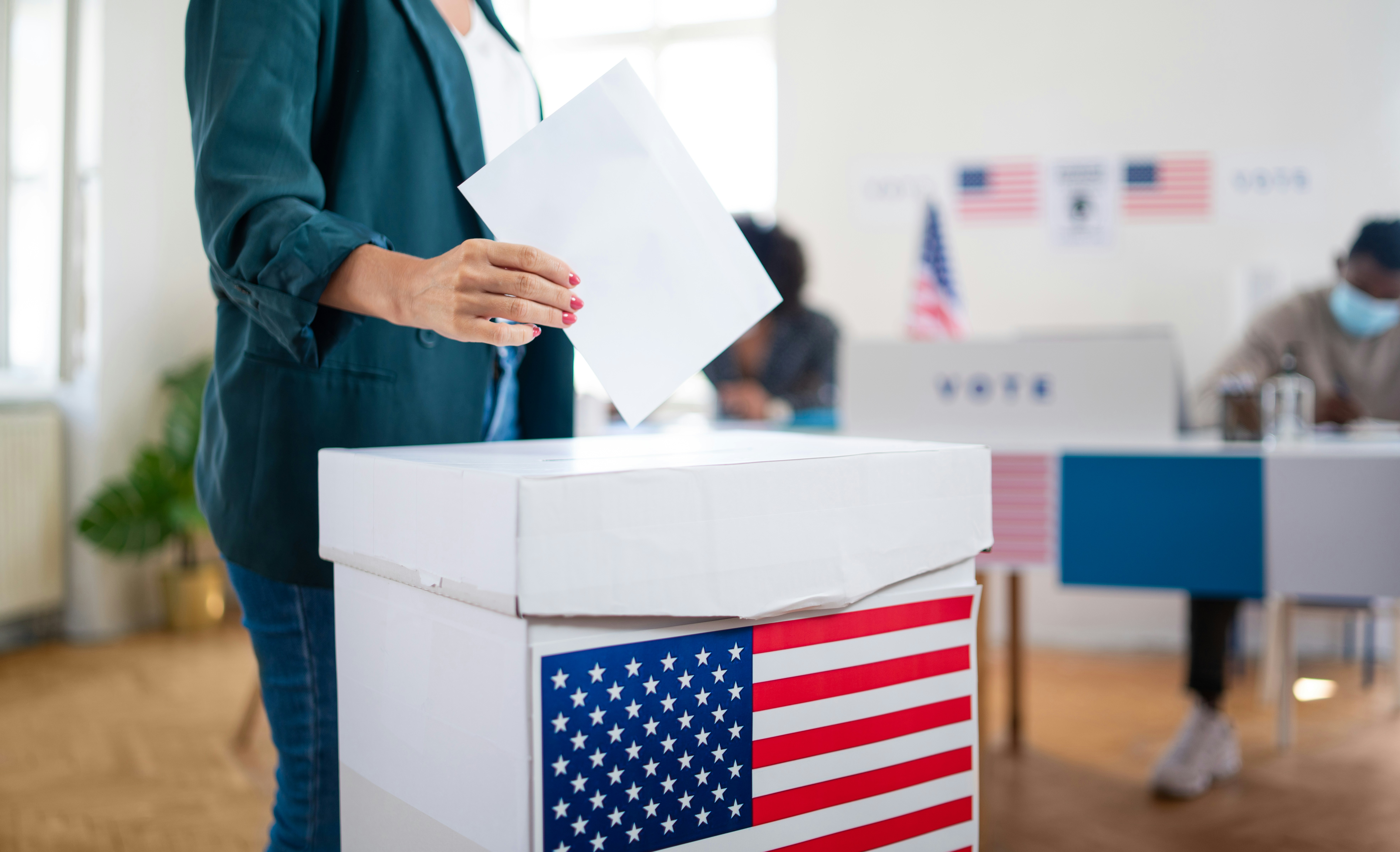 Woman voting
