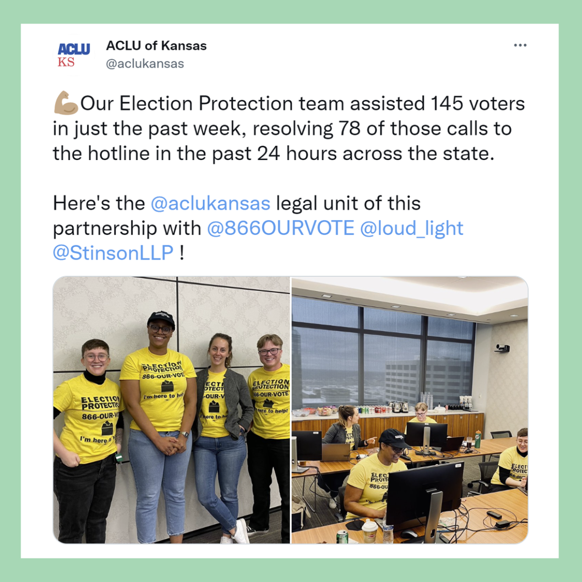 KS Election Protection team assisted 145 voters across the state