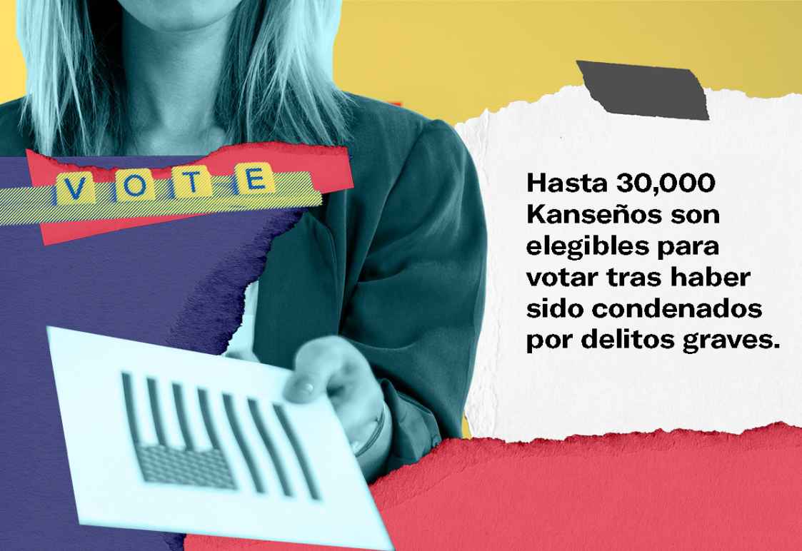 Hasta 30,000 Kanseños son elegibles para votar tras haber sido condenados por delitos graves.