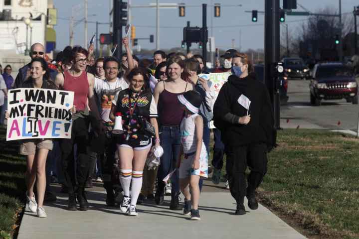 protest of anti-trans legislation