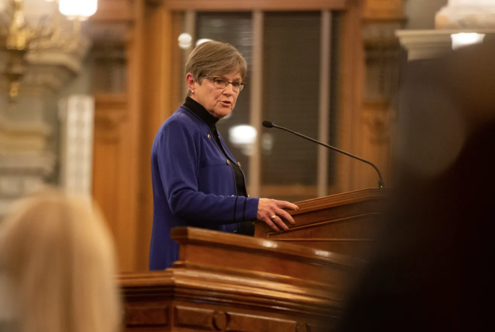 Gov. Laura Kelly vetoed a slate of anti-transgender bills Thursday, including a sweeping provision requiring trans individuals use bathrooms and other facilities based on their sex assigned at birth and a separate ban on gender affirming care for youths. 