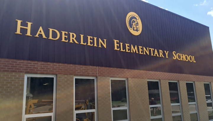 A photo of the R.V. Haderlein Elementary School taken from the school's web site. From Girard Unified School District 248