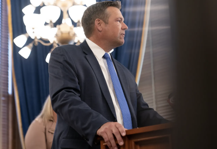 Kansas Attorney General Kris Kobach sued Gov. Laura Kelly's administration last summer over gender marker changes on driver's licenses. 2023 File Photo/The Capital-Journal