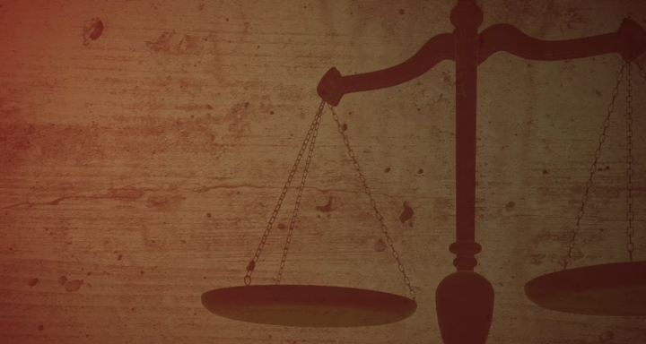 Scales on brown background