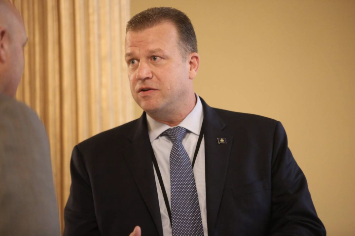 Acting Kansas Highway Patrol Superintendent Erik Smith converses after his confirmation hearing before the Senate Confirmation Oversight Committee Wednesday. Andrew Bahl/The Topeka Capital-Journal Andrew Bahl/The Topeka Capital-Journal / USA TODAY NETWORK