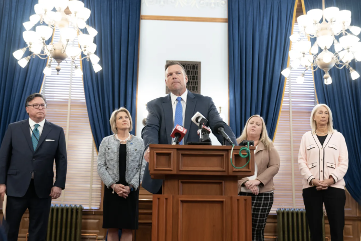 Kansas Attorney General Kris Kobach sued Gov. Laura Kelly's administration over SB 180, and a Shawnee County judge on Monday sided with Kobach. Evert Nelson/The Capital-Journal