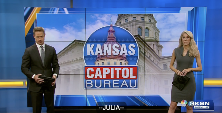 Thumbnail of Newscast, graphic reads, "Kansas Capitol Bureau"
