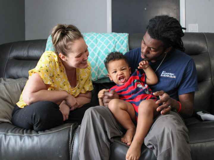 family with baby Chelsea and JaMikell Burns 