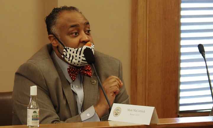 Mark McCormick, ACLU, speaks at Kansas legislative redistricting hearing