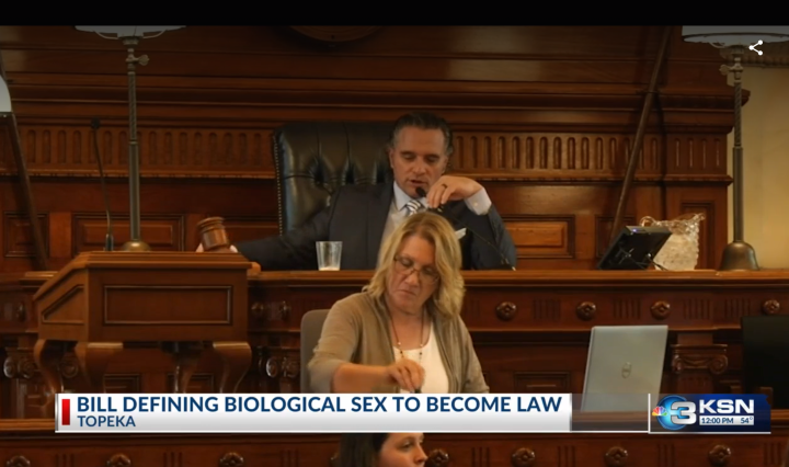 Ty Masterson during the veto override session for SB 180, banning transgender people from public spaces